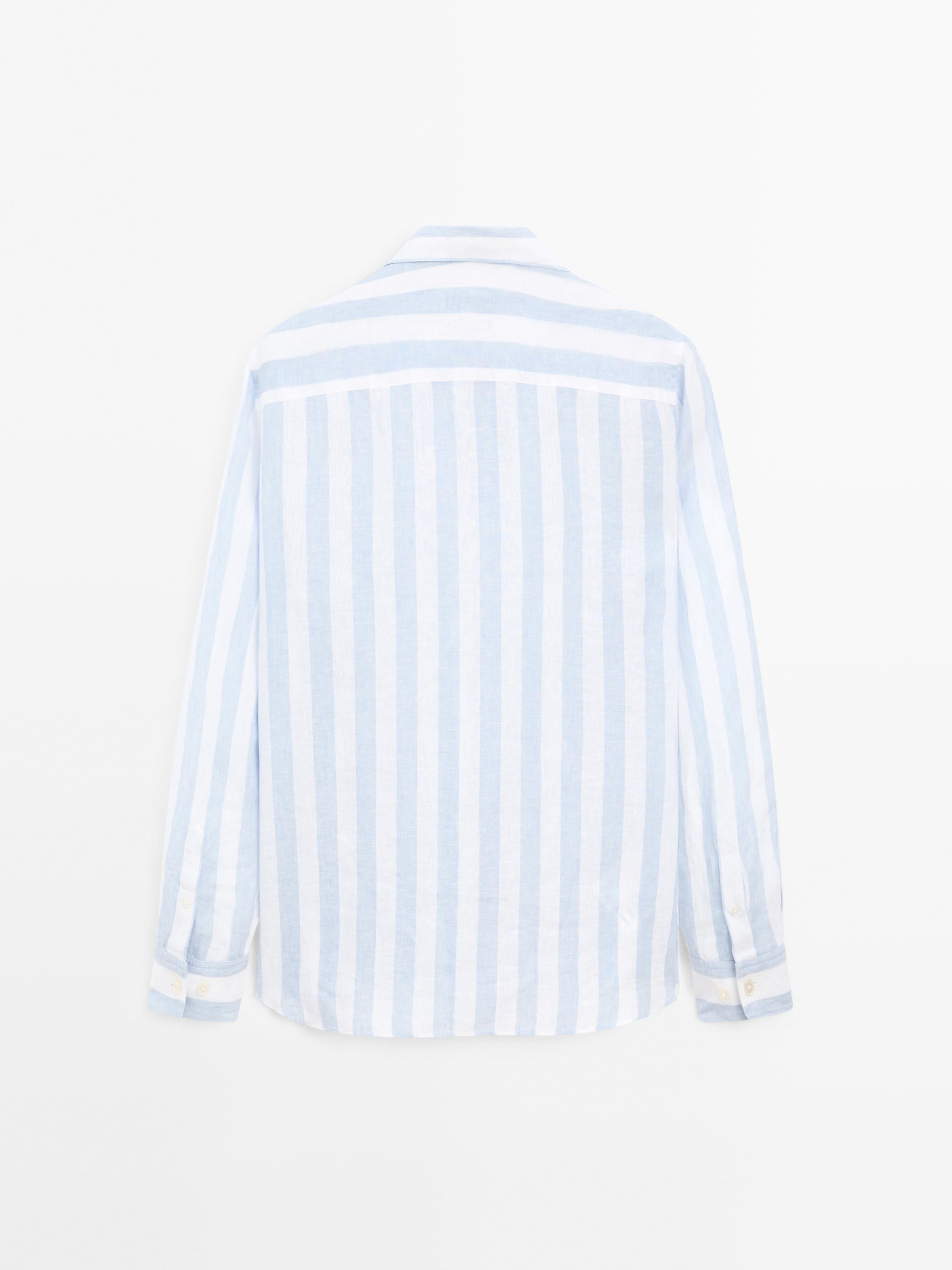 Chemise regular à rayures larges