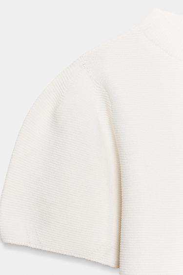 PUFF SLEEVE KNIT TOP - White by Zara - Image 7
