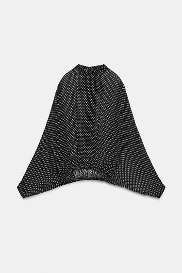 BLUSA LUNARES LAZADAS ZW COLLECTION - Negro / Blanco de Zara