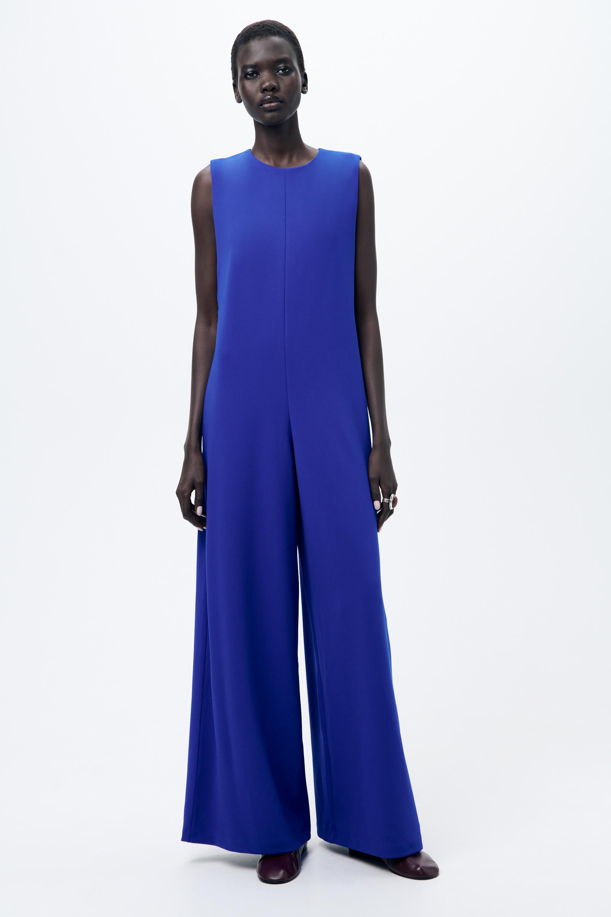 Crepe jumpsuit zara on sale