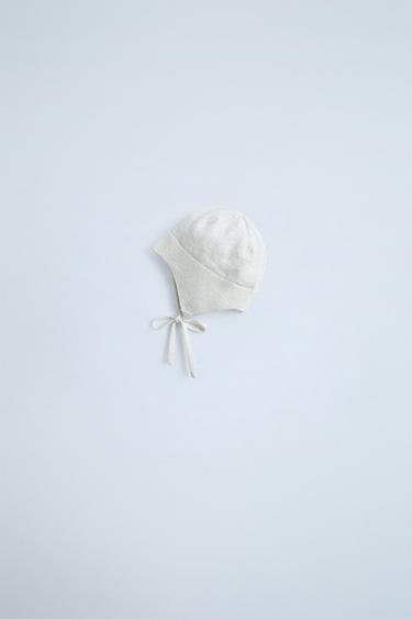 COTTON AND SILK BONNET - Mid-ecru by Zara