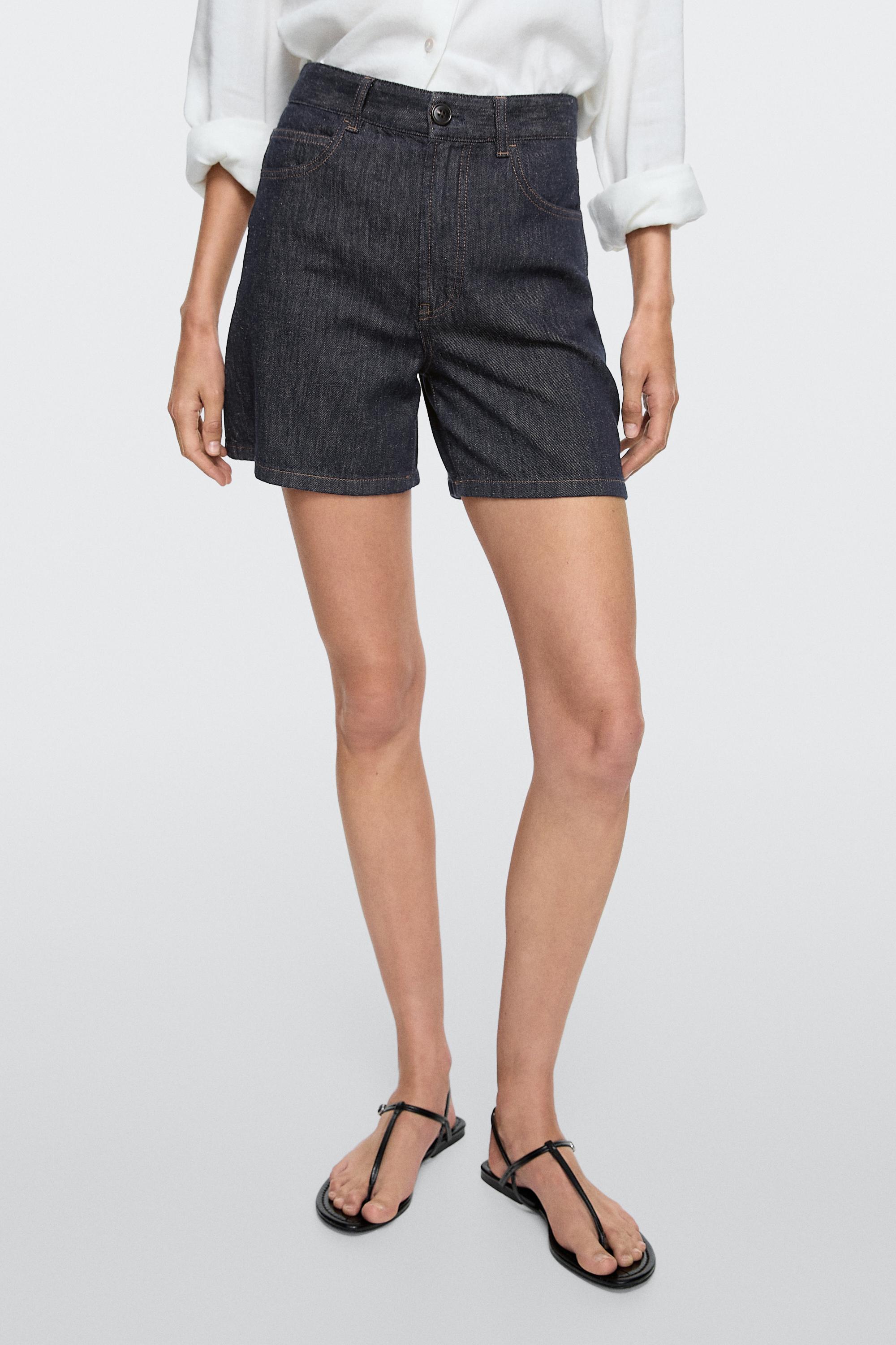 Bermuda en denim taille moyenne total look