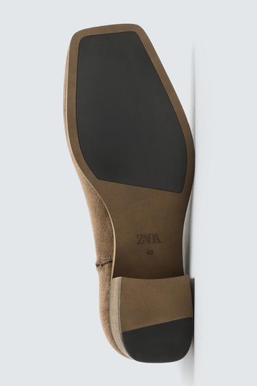 LEATHER HEELED BOOTS - Sand Brown by Zara - Image 3
