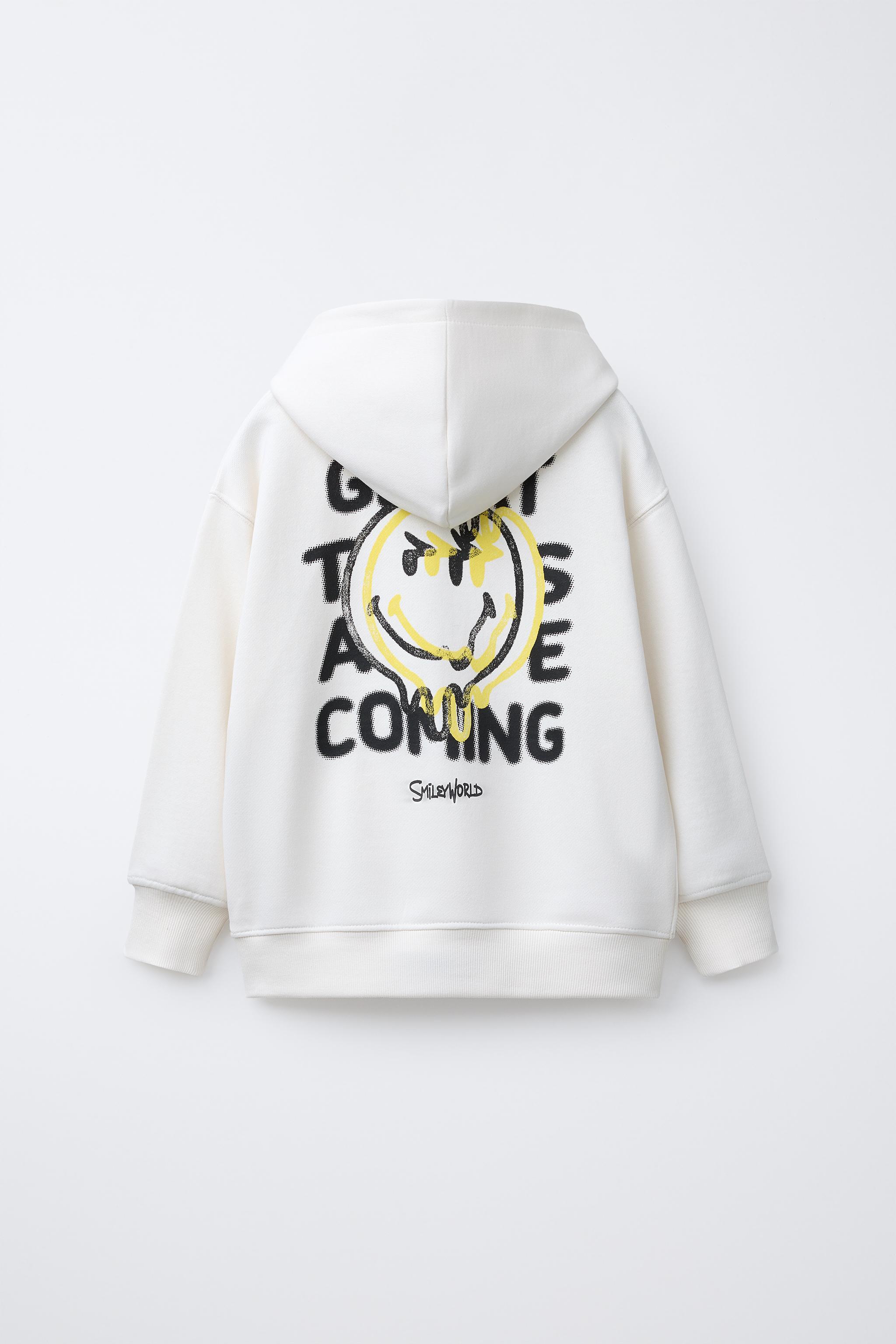 y☺︎ SMILEYWORLD ® PRINTED HOODIE - White | ZARA United States