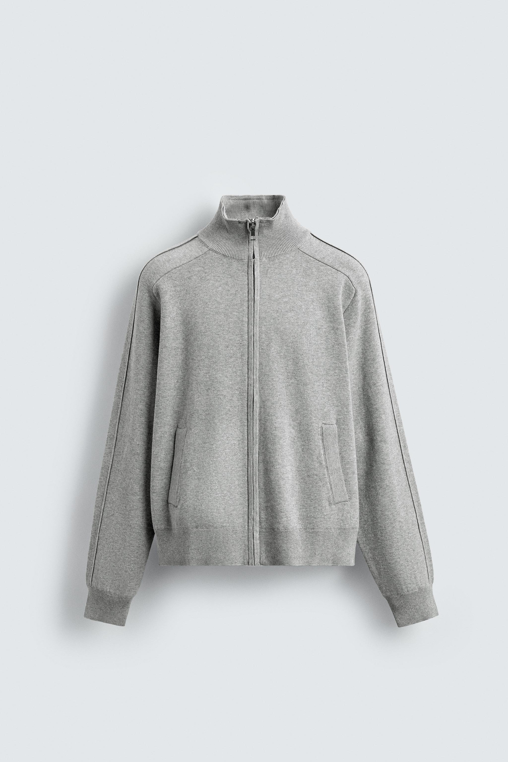 ZIPPERED CARDIGAN - Gray marl | ZARA United States