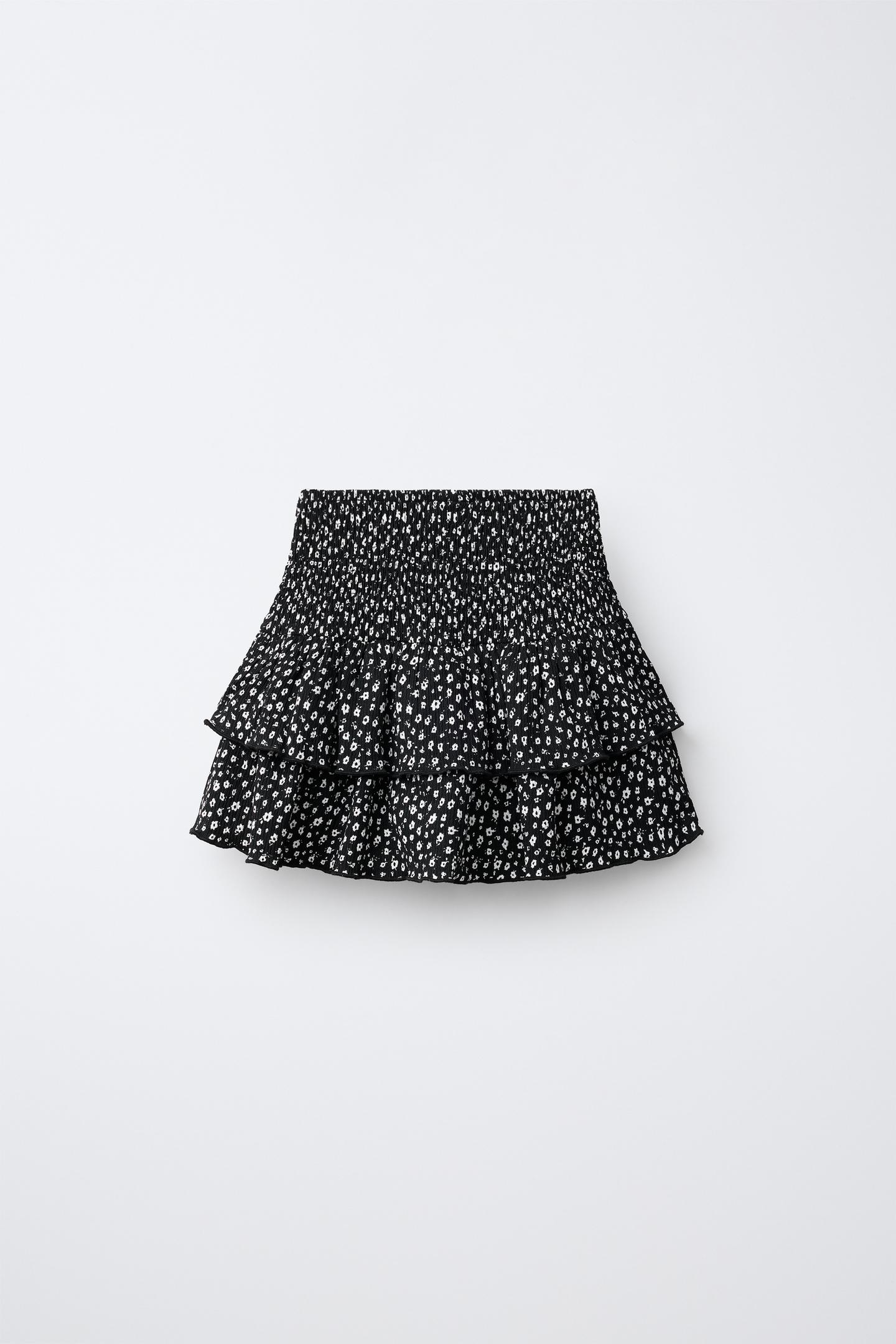 Детская юбка Zara Printed Ruffle, цвет: Чёрный — фото 2