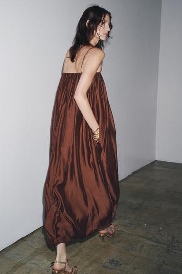 ZW COLLECTION MULTI-POSITION BALLOON DRESS - Terracotta by Zara - Image 2