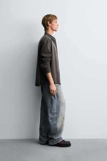 FLOWING RELAXED FIT SHIRT - mink brown by Zara - Image 3