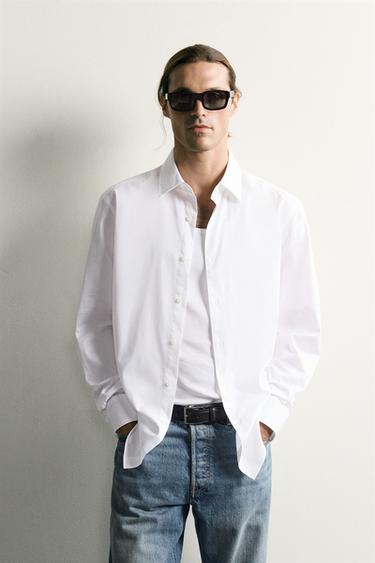 CAMISA SLIM FIT ESTRUCTURA - Blanco de Zara
