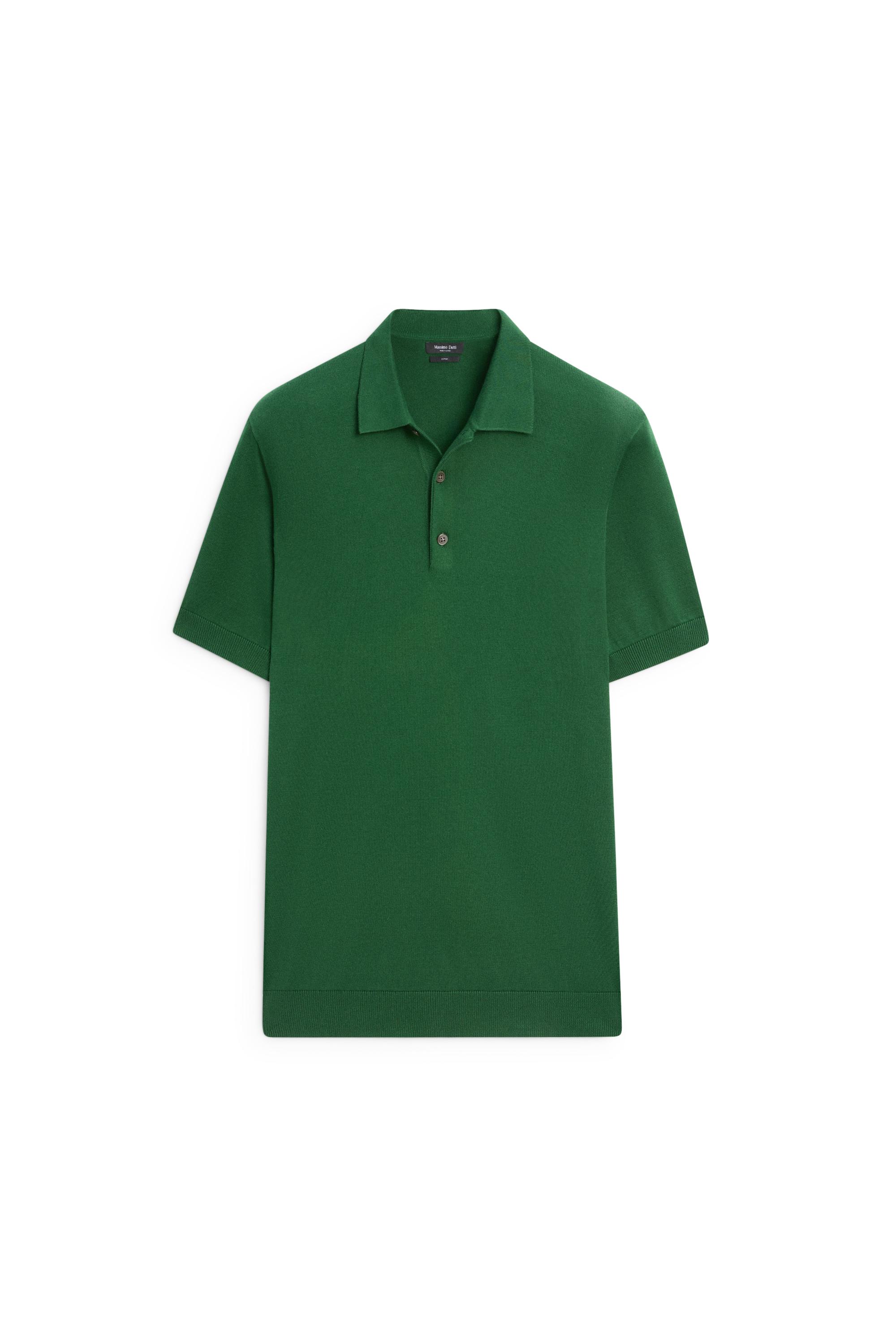 100% cotton knit polo sweater - Intense green | ZARA United States