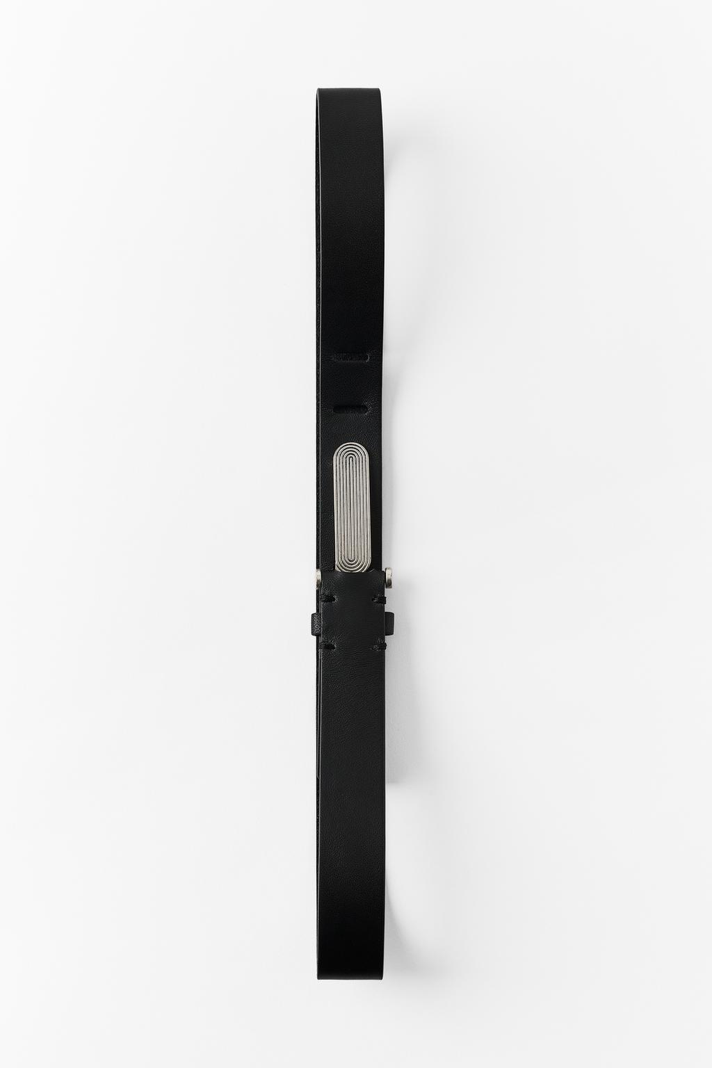 100% LEATHER TEXTURED BUCKLE BELT