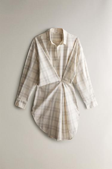 LONG STRIPED SHIRT - Ecru by Zara - Image 1