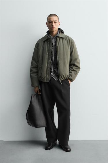 BOXY FIT TEXTURED JACKET - Green by Zara