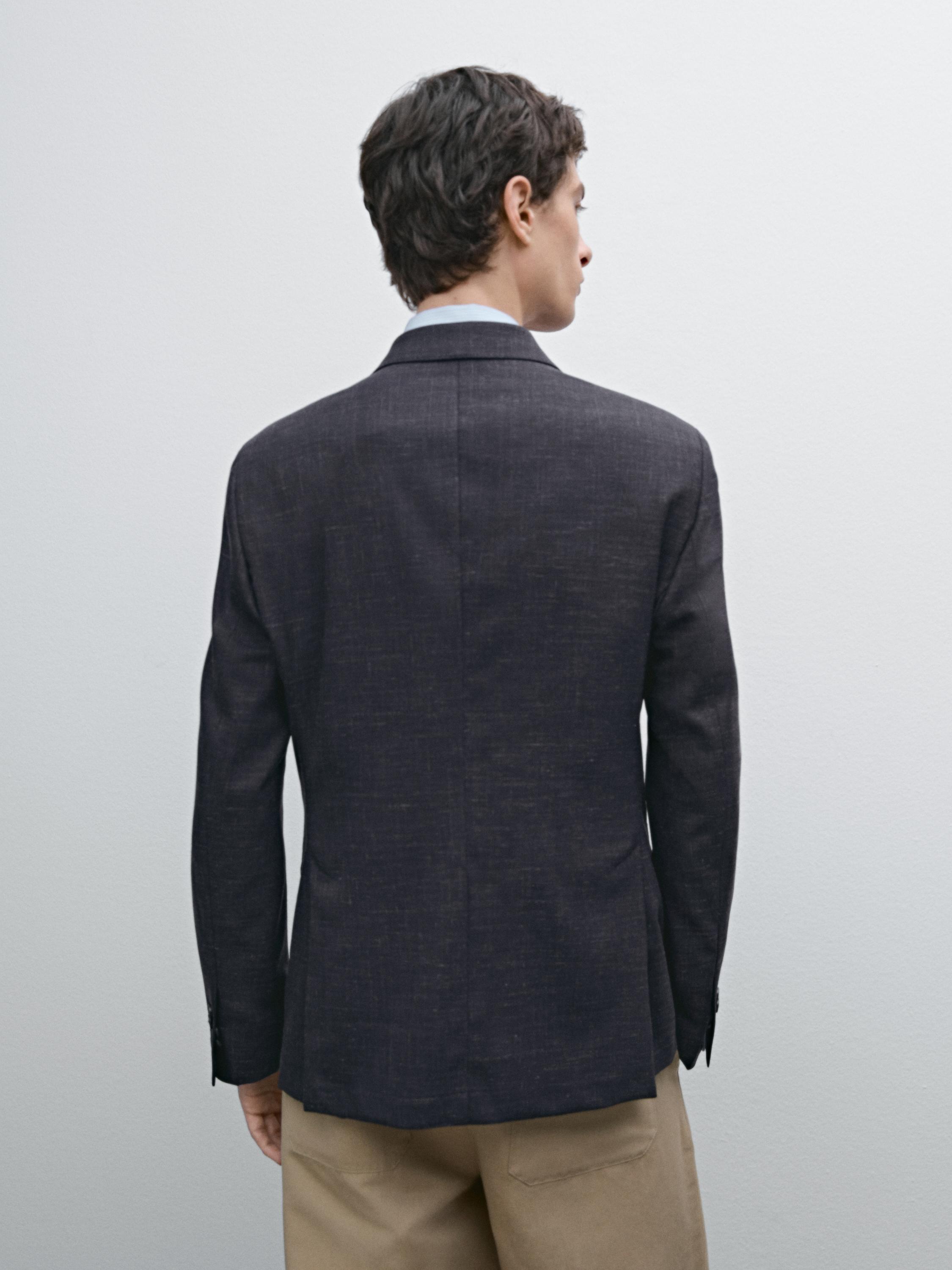 Blazer habillé en laine mélangée