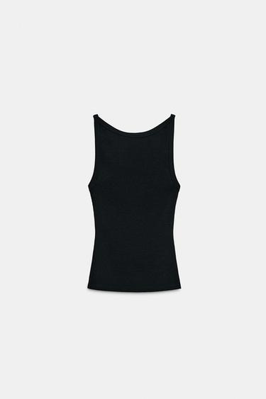 TOP HALTER BAZTERKIDUNA - Beltza, Zara-rena