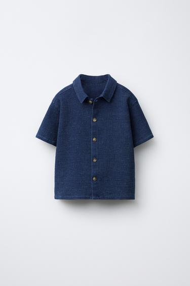 Zara TEXTURED SHIRT - Blue