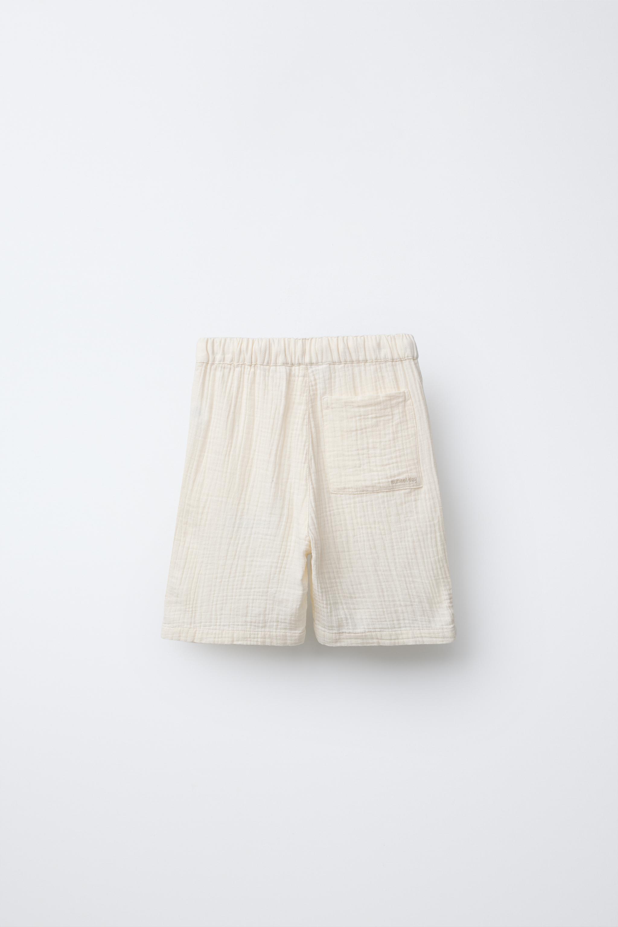 【PORTERNA】Ecru washed shorts 5644_622992_Oat_Model_1_a792db