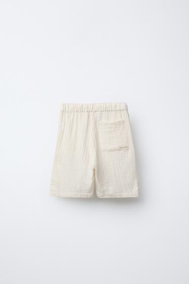 TEXTURED PLAIN BERMUDA SHORTS - Ecru by Zara - Image 2