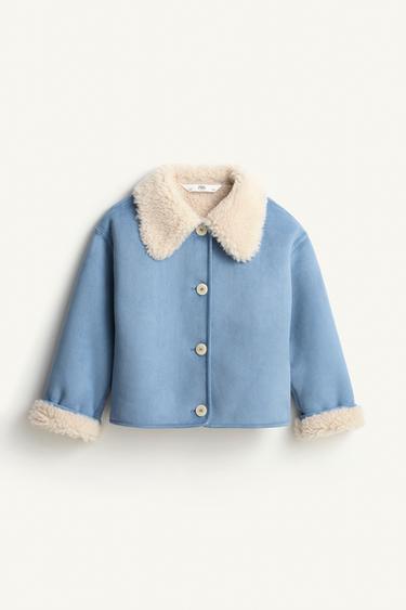 CHAMARRA DOBLE FAZ REVERSIBLE BORREGUILLO LIMITED EDITION - Azul medio de Zara