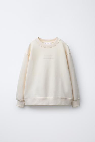SUDADERA TEXTO RELIEVE - Crudo de Zara