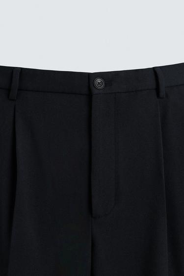 PLEATED REGULAR FIT TROUSERS - Navy blue by Zara - Image 7