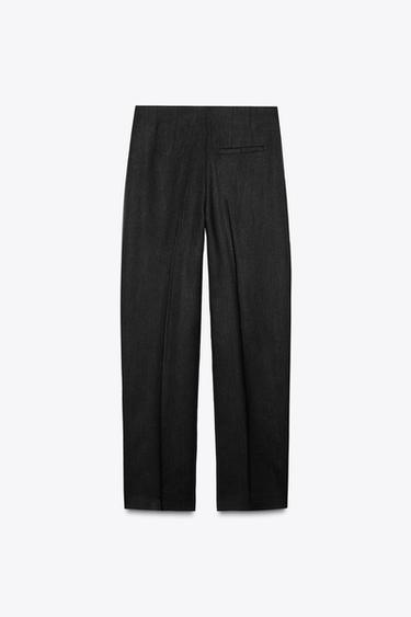 ZW COLLECTION LINEN BLEND TROUSERS - Black by Zara - Image 6