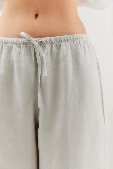LINEN TROUSERS - Grey by Zara - Image 4