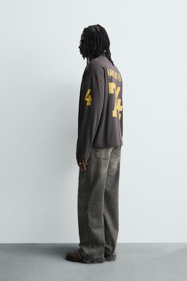 NUMBER PRINT T-SHIRT - Blue / Steel by Zara - Image 3