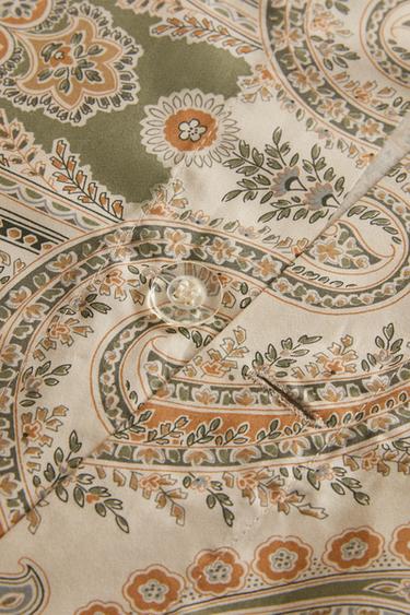 HOUSSE DE COUETTE SATIN DE COTON PAISLEY (300 FILS) - Vert de Zara