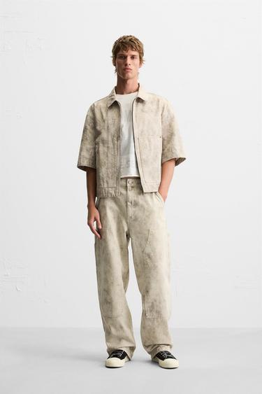 CARPENTER-HOSE MIT ABSTRAKTEM MUSTER - Beige von Zara