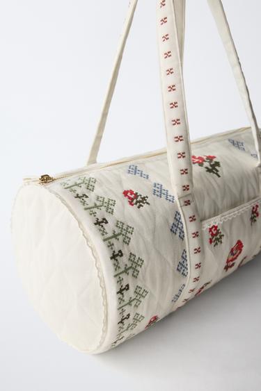 SAC BOWLING BRODERIES - Blanc écru de Zara - Image 2