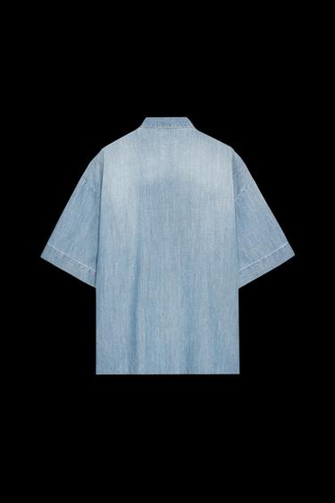 CAMISA DENIM CHORRERAS  ZW COLLECTION - Azul de Zara