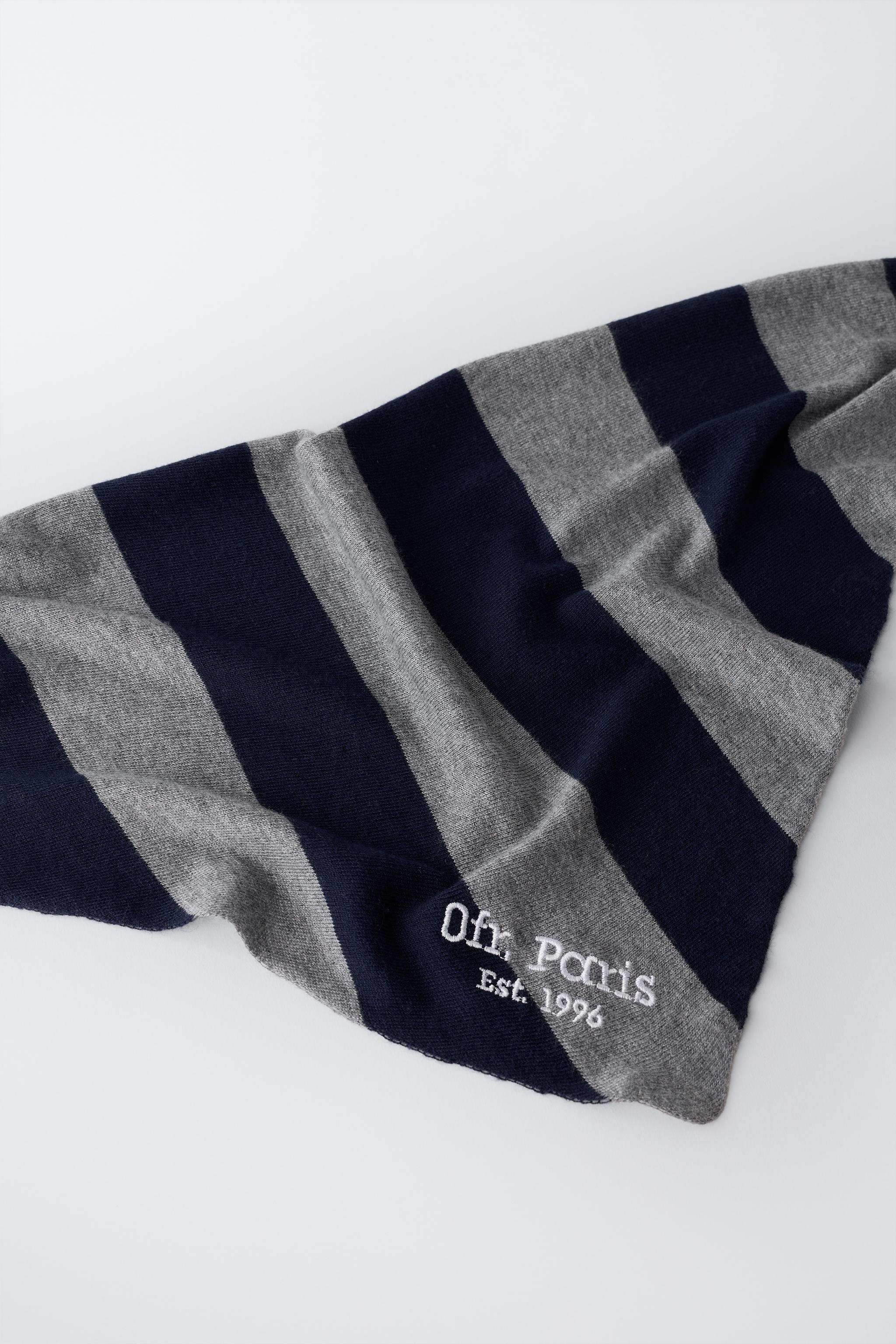 0FR. PARIS X ZARA EMBROIDERED TEXT SCARF