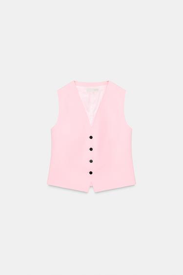 BUTTONED WAISTCOAT ZW COLLECTION - Pale pink by Zara