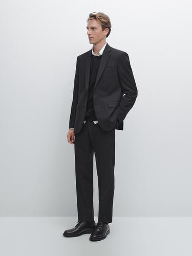 Pantalón traje 100% lana - Negro de Zara