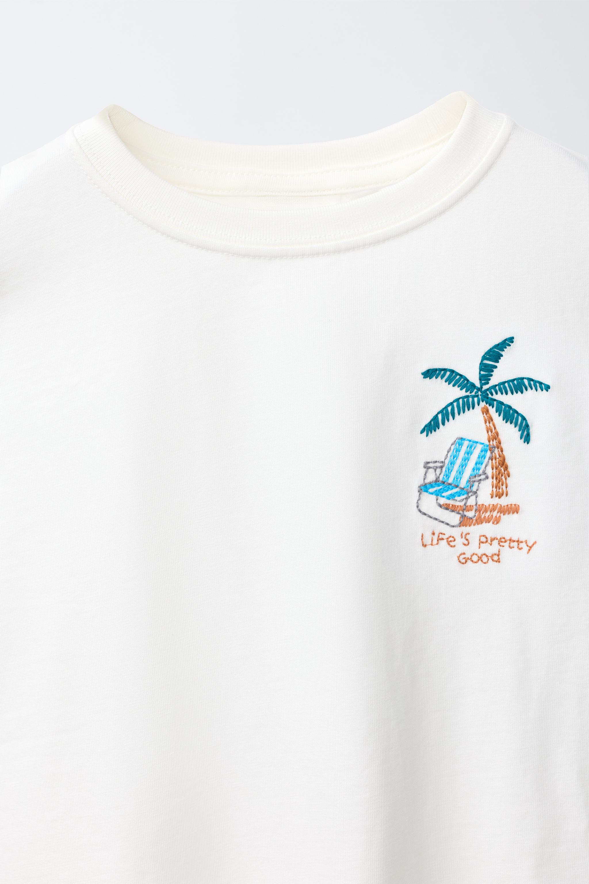BEACH EMBROIDERED T-SHIRT