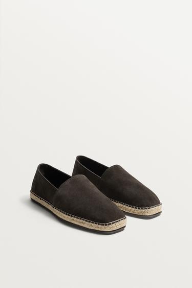 LEATHER ESPADRILLES - Chocolate Brown by Zara