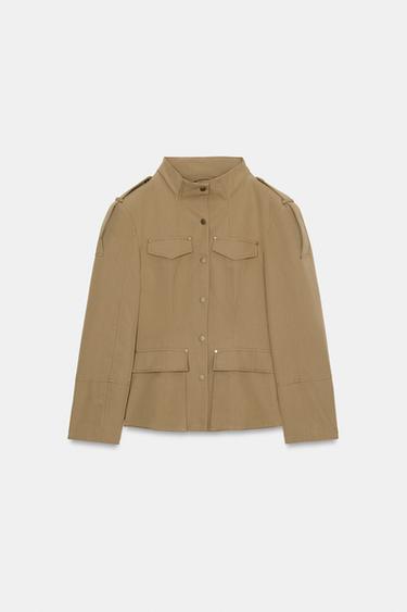 ループディテールフィットブレザーライトカーキZaraのループディテールフィットブレザー - ライトカーキ 