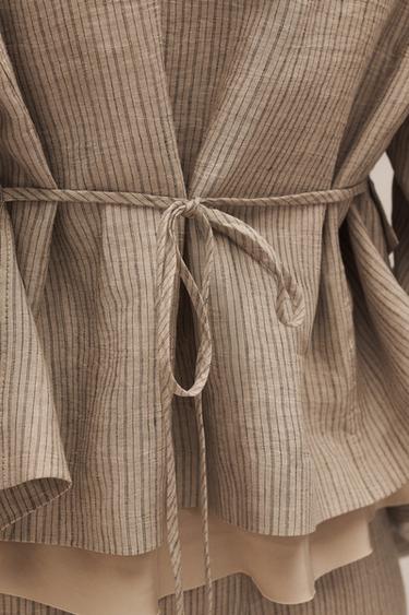 VESTE À RAYURES EN LIN ÉDITION LIMITÉE - rayures de Zara - Image 4