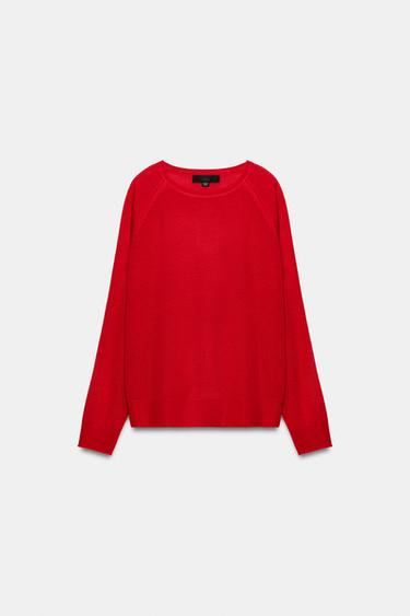 JERSEY BÁSICO PUNTO - Rojo fuerte de Zara - Imagen 0