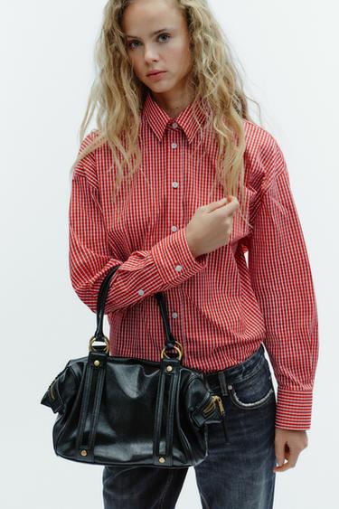 Zara TORBA ZA NOŠENJE PREKO RAMENA SA METALNIM DETALJIMA – Crna