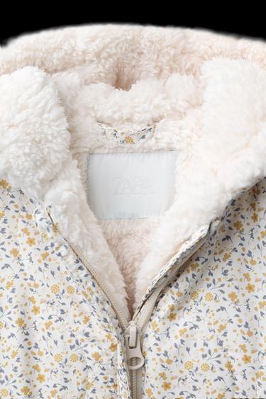 Zara NYLON ROMPER WITH DETACHABLE MITTENS AND BOOTIES, FLORAL PRINT - Multicolored