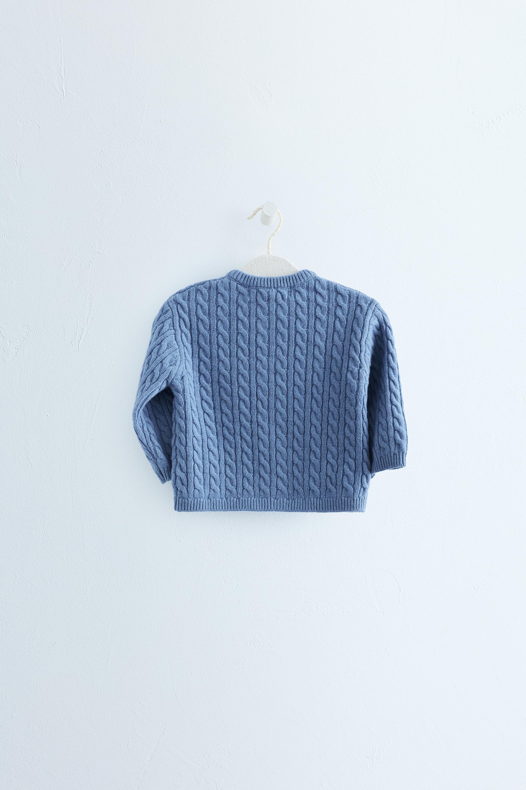 Zara TIMELESS - CARDIGAN CABLE-KNIT 100% WOOL