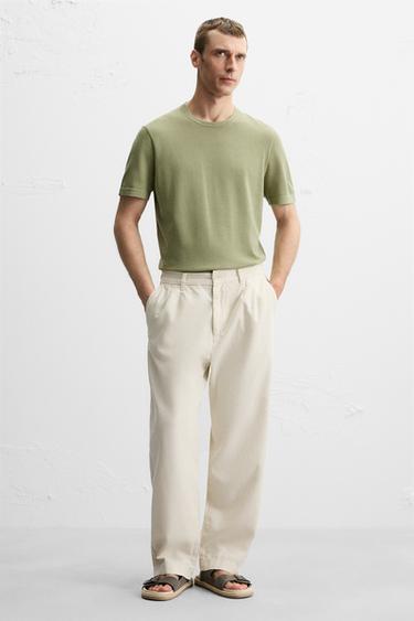 SANDÁLIA DE COURO COM TIRA DUPLA - Cinza-toupeira da Zara - Imagem 0