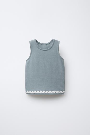 WAVY TRIM T-SHIRT - Blue by Zara