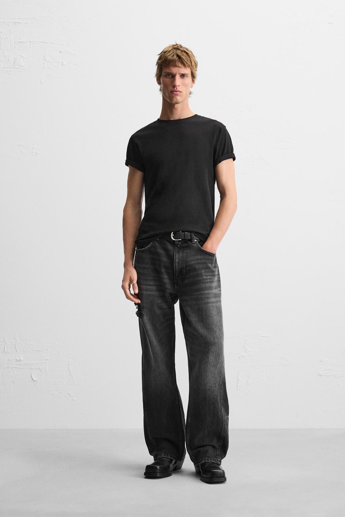 BAGGY FIT JEANS WITH SEAMS