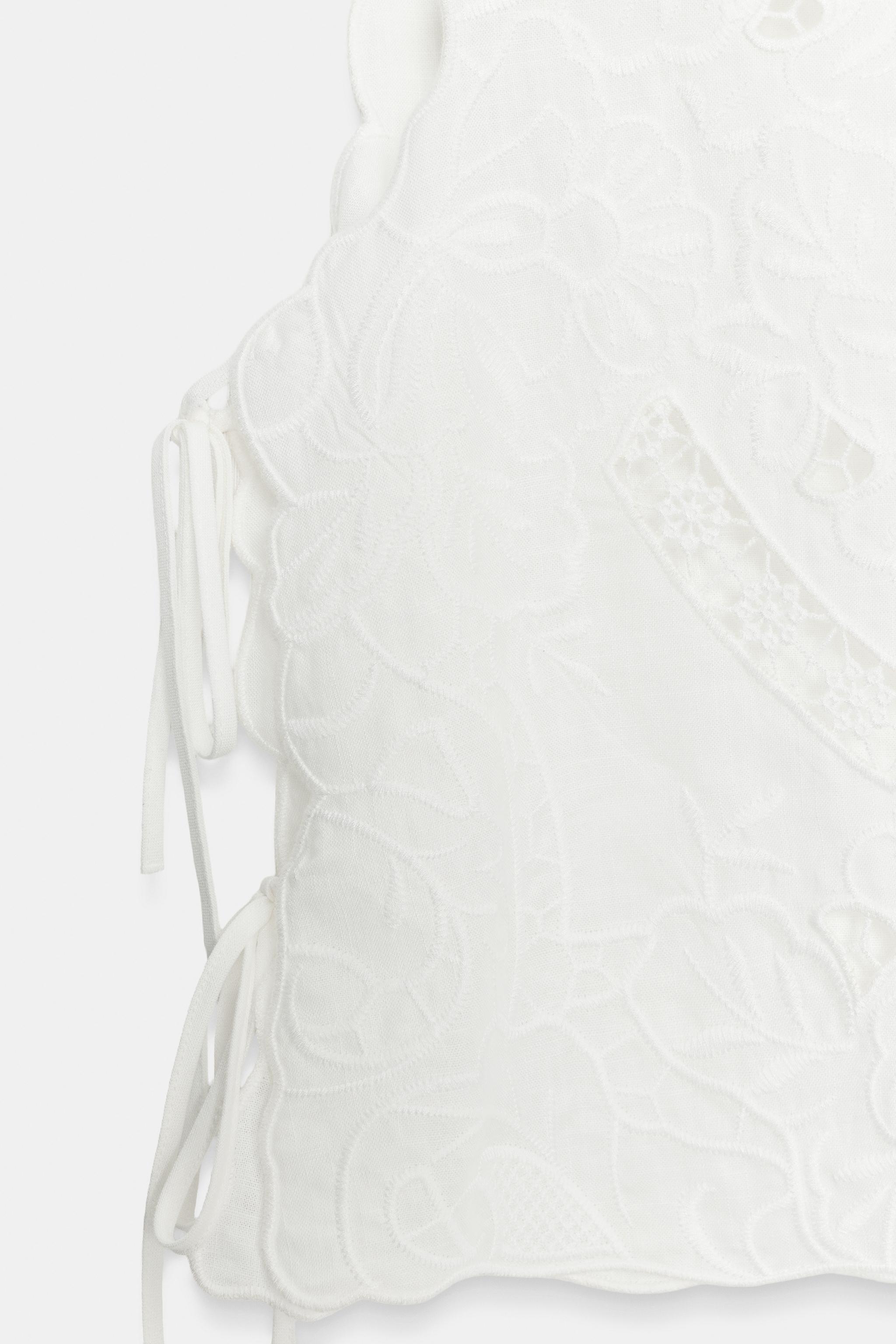 Zara ZW COLLECTION İŞLEMELİ BLUZ görsel 7