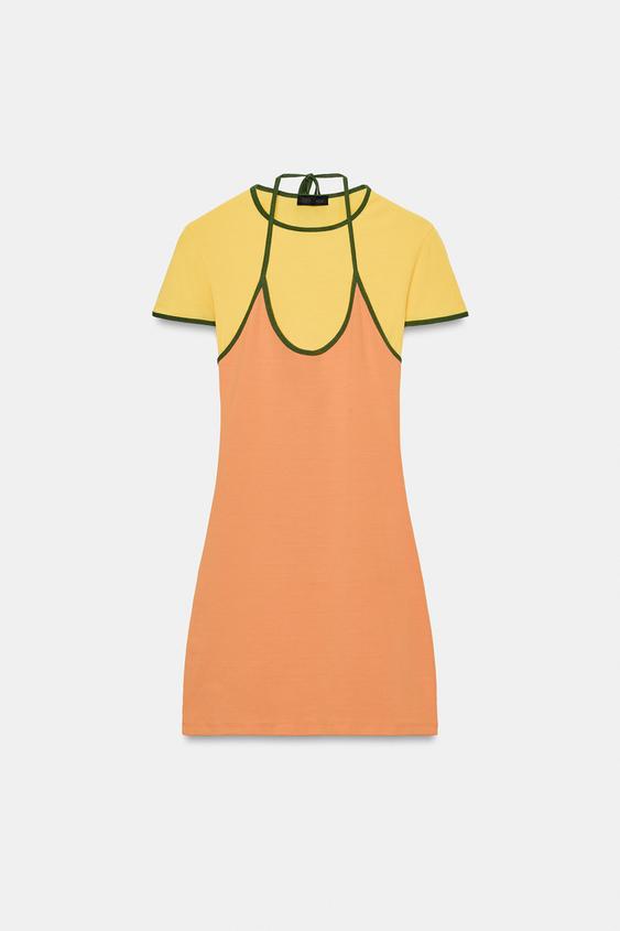 FAUX DOUBLE EFFECT MINI DRESS from Zara - $39.90