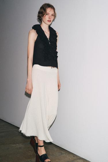 ZW COLLECTION RUFFLED TOP - Black by Zara - Image 0