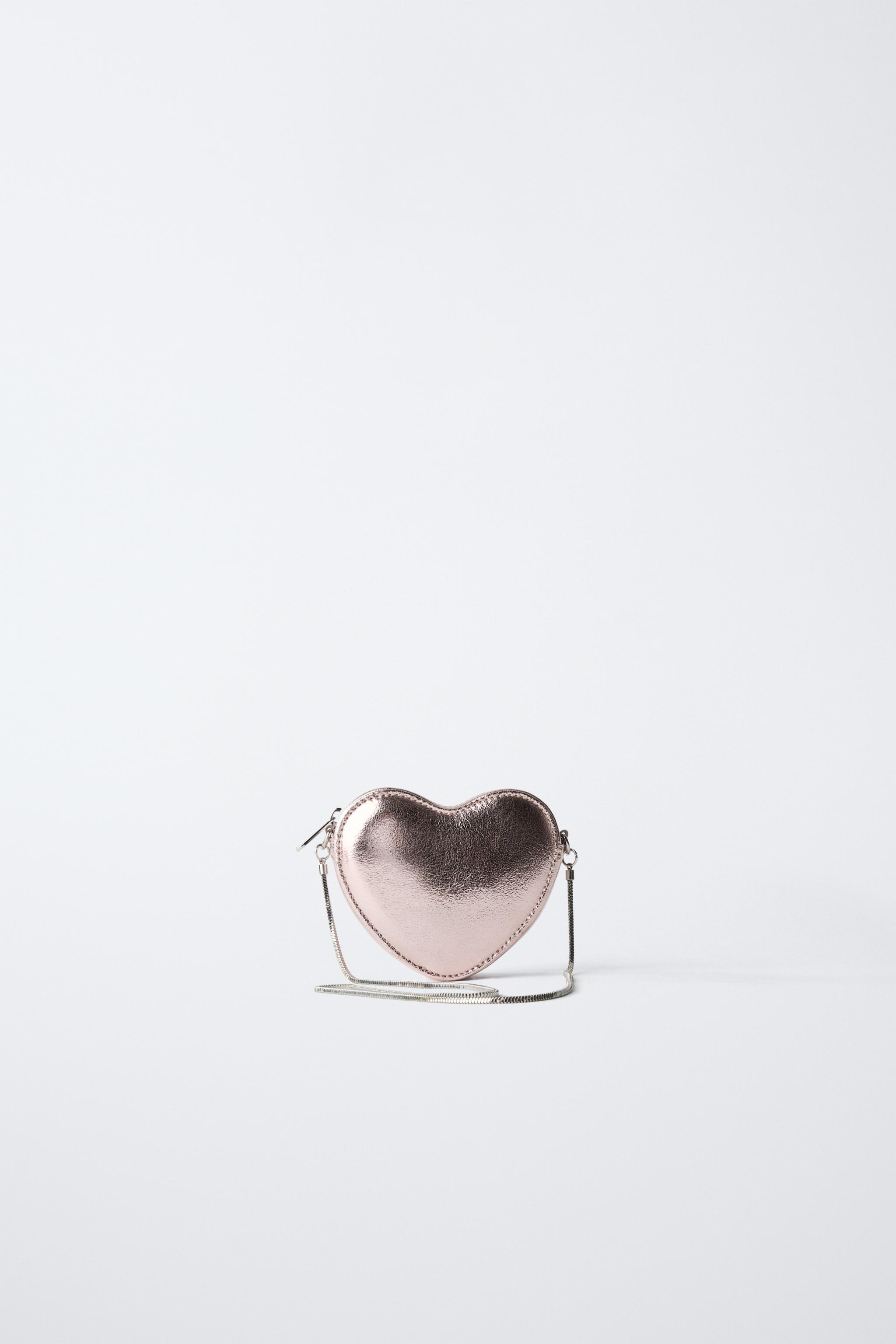 METALLIC HEART CROSSBODY BAG - Pink | ZARA South Africa